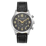 Bulova Mens Chronograph Quartz Watch with Leather Strap 96B302
