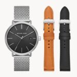 Michael Kors Blake Three-Hand Stainless Steel Watch with Leather Strap MK8736