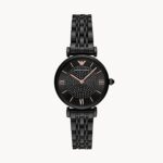 Emporio Armani Two Hand Black Steel Watch | AR11245