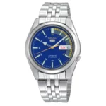 Seiko 5 Automatic Blue Dial Silver Stainless Steel Men's Watch | SNK371K1