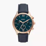 Fossil Fenmore Multifunction Navy Leather Watch | BQ2412