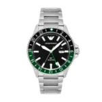 Emporio Armani GMT Dual Time Stainless Steel Watch | AR11589