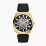 Fossil Everett Automatic Black LiteHide™ Leather Watch | ME3208