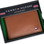 Tommy Hilfiger Men's Classic Logo Style Passcase Bifold Wallet | Tan