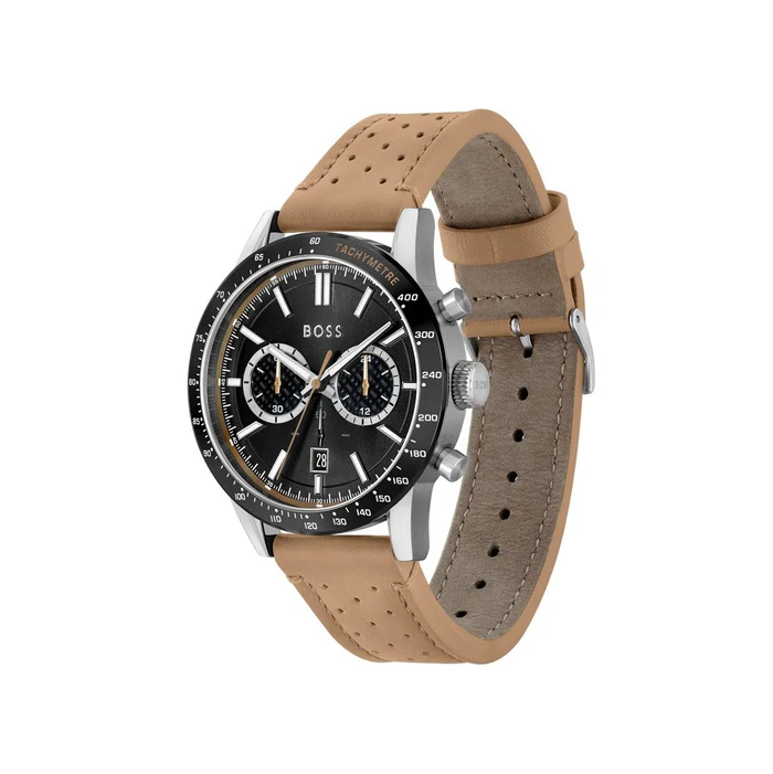 Hugo Boss Allure Chronograph Watch with Camel Brown Strap | HB1513964 - Image 4