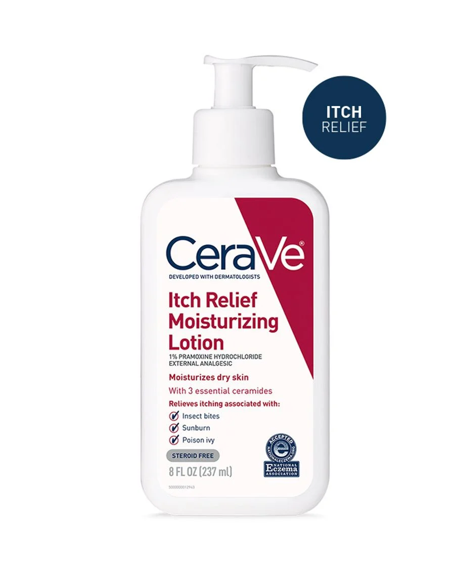 CeraVe Anti Itch Moisturizing Lotion Relieves Itch with Minor Skin Irritations, Sunburn Relief, Bug Bites | 8 Ounce USA Version