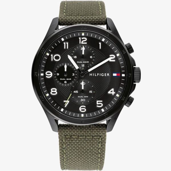 Tommy Hilfiger Axel Green Fabric Strap Watch | 1792006