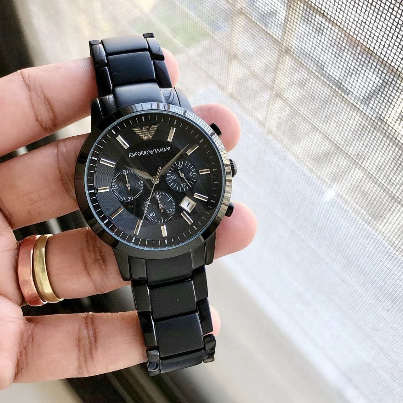 Emporio Armani Black Chronograph Watch AR2453 - Image 2