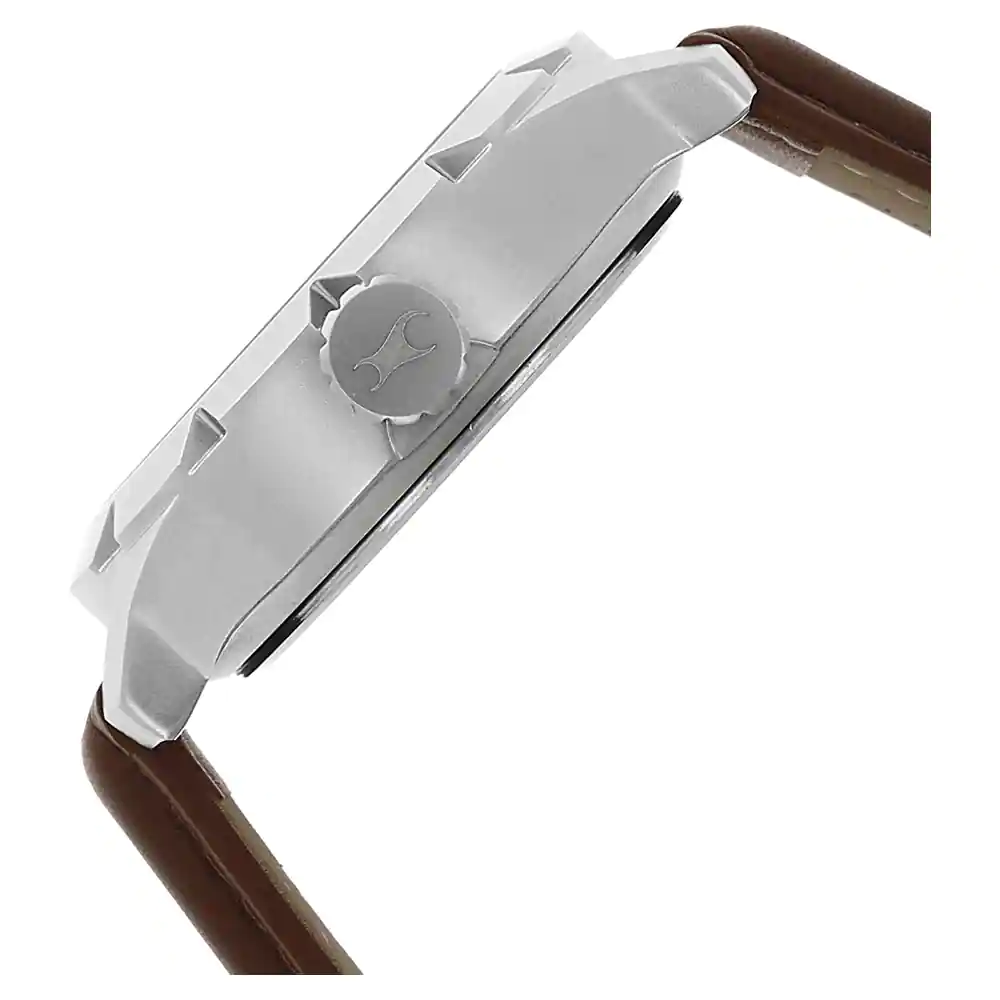Fastrack White Dial Brown Leather Strap Watch | 3139SL02 - Image 4