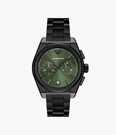 Emporio Armani Chronograph Black Stainless Steel Watch | AR11562