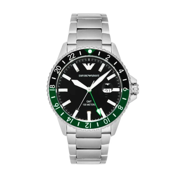 Emporio Armani GMT Dual Time Stainless Steel Watch | AR11589