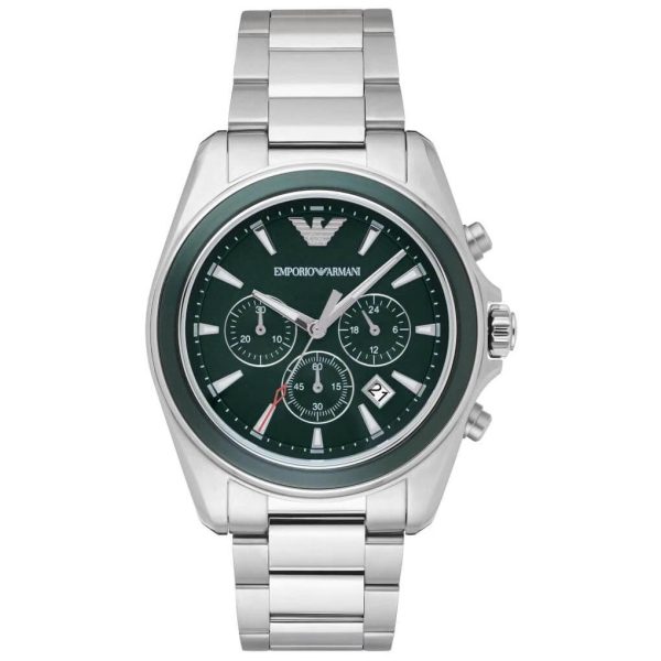 Emporio Armani Men's Classic Sigma Chronograph Stainless Steel Dark Green Dial | AR6090