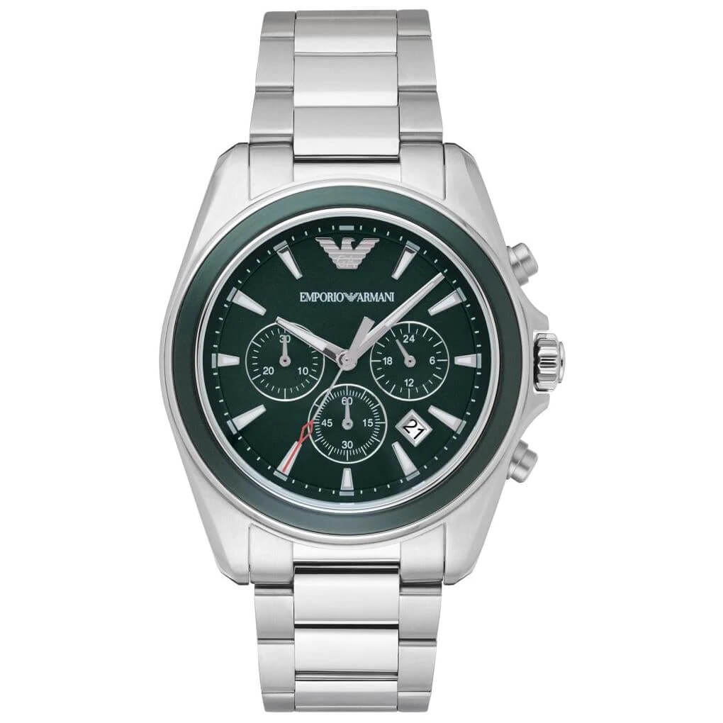 Emporio Armani Men's Classic Sigma Chronograph Stainless Steel Dark Green Dial | AR6090