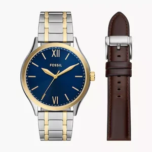 Fossil Fenmore Three-Hand Two-Tone Stainless Steel Watch & Strap Box Set | BQ2786