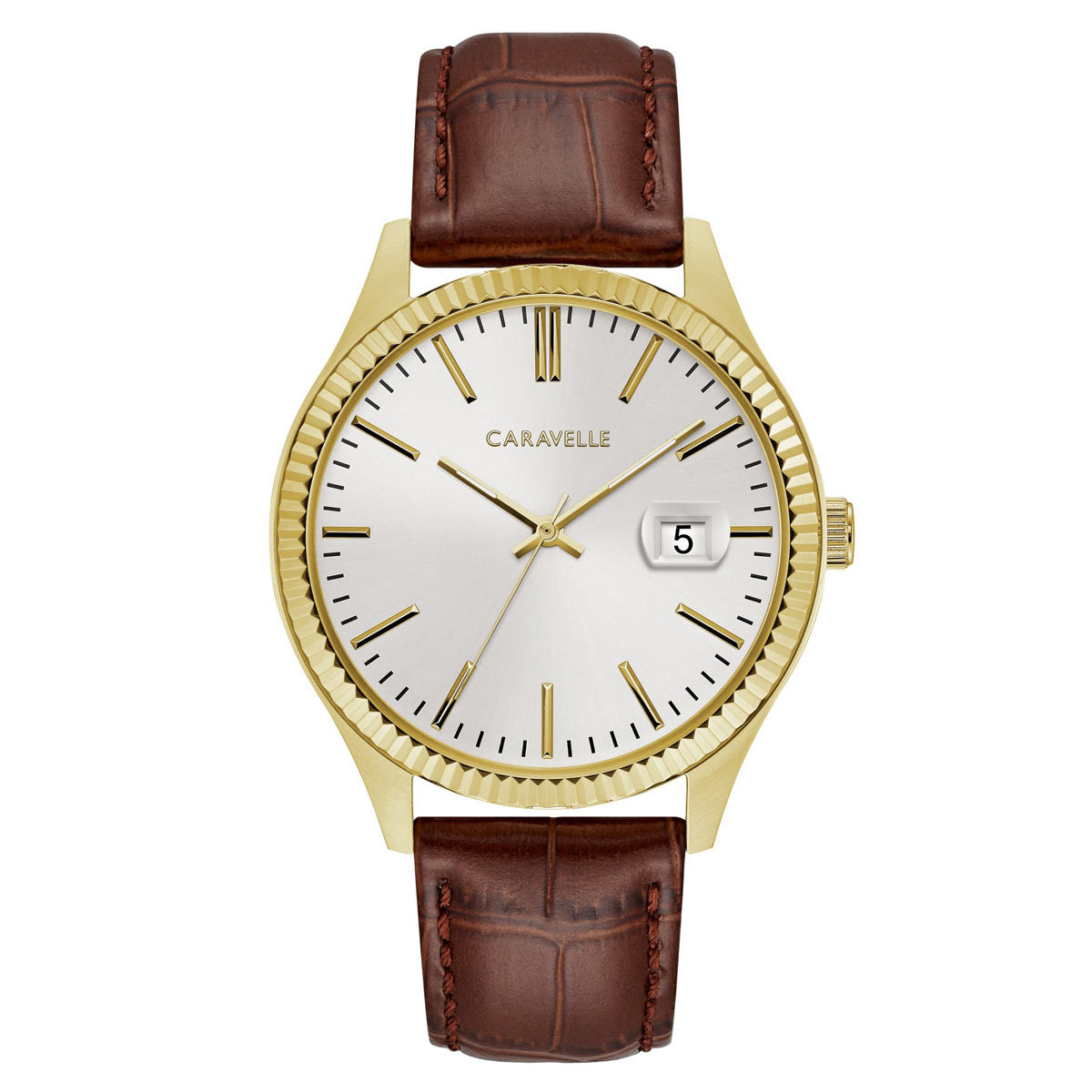 Caravelle by Bulova Dress Watch with Brown Leather Strap 44B115