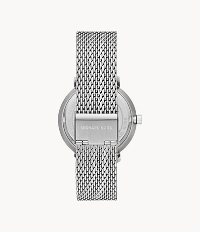 Michael Kors Blake Three-Hand Stainless Steel Watch with Leather Strap MK8736 - Image 2