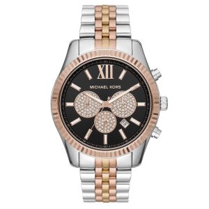 Michael Kors Lexington Tri Tone Chronograph Watch MK8714