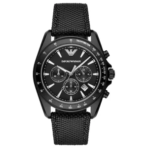 Emporio Armani Fabric Strap Chronograph Designer Watch | AR6131