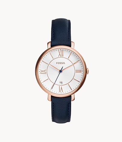 Fossil Jacqueline Navy Leather Watch | ES3843
