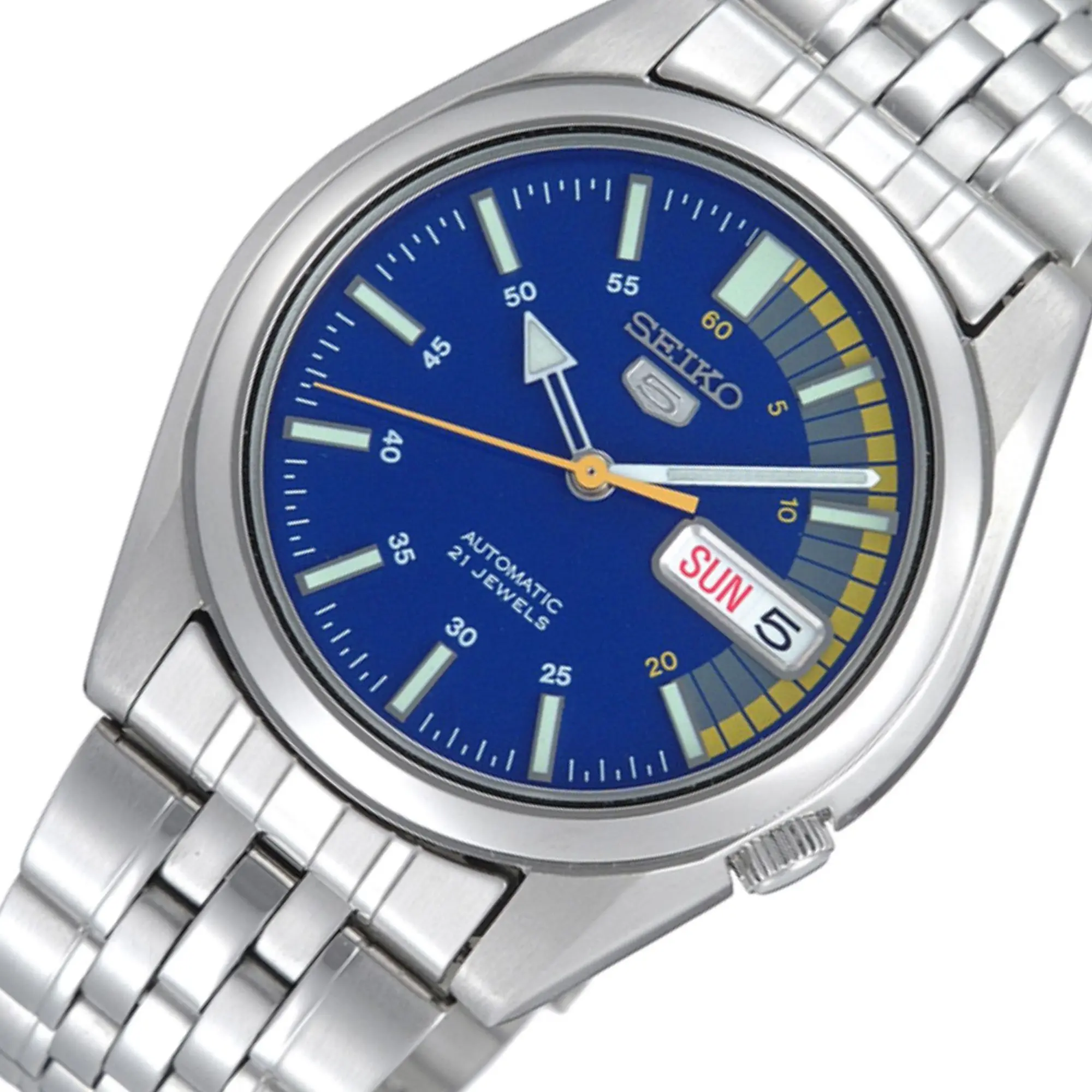Seiko 5 Automatic Blue Dial Silver Stainless Steel Men's Watch | SNK371K1 - Image 3