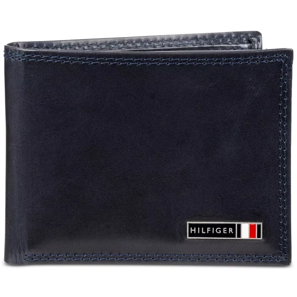 Tommy Hilfiger Men's Leather Edisto RFID Slim Bifold Wallet | Black